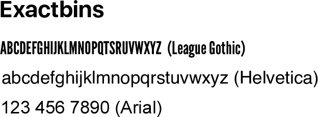 Exactbins typography