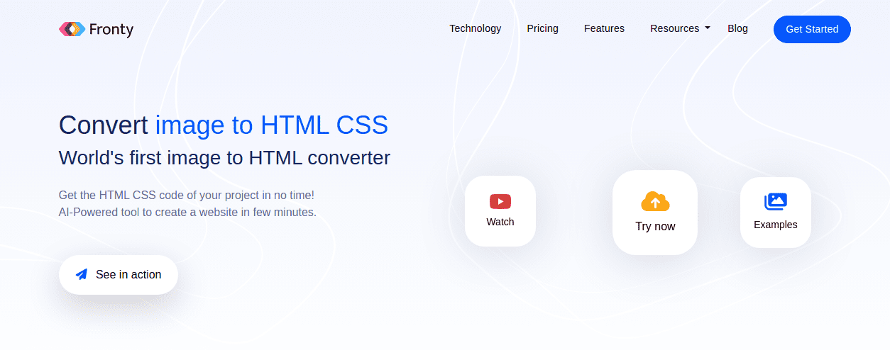 Fronty - Image to HTML CSS code converter
